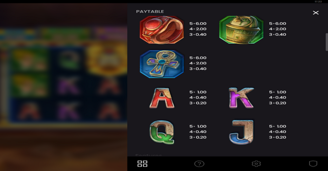 10 pharaohs paytable 2 paytable