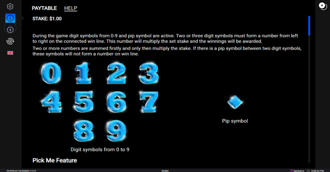 10x minimum top multiplier paytable 1 paytable