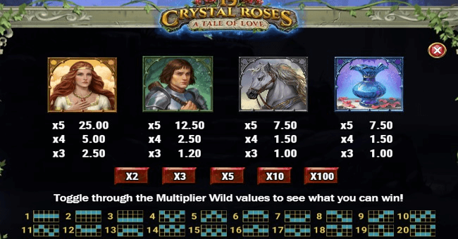 15 crystal roses a tale of love 5 paytable