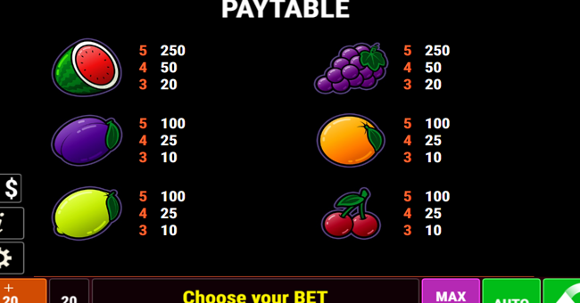 20 ember wilds paytable 2 paytable