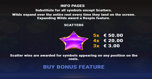 20 hot super fruits paytable 3 paytable