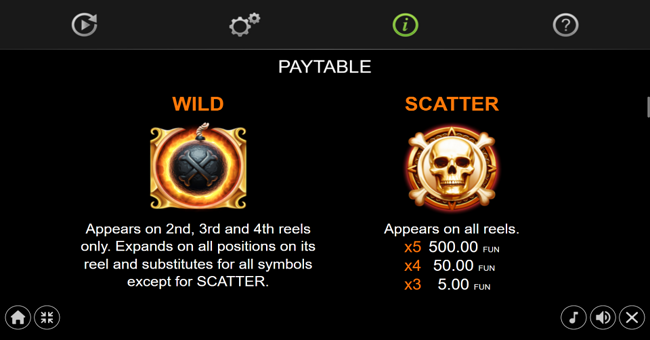 20 pirate bombs paytable 1 paytable