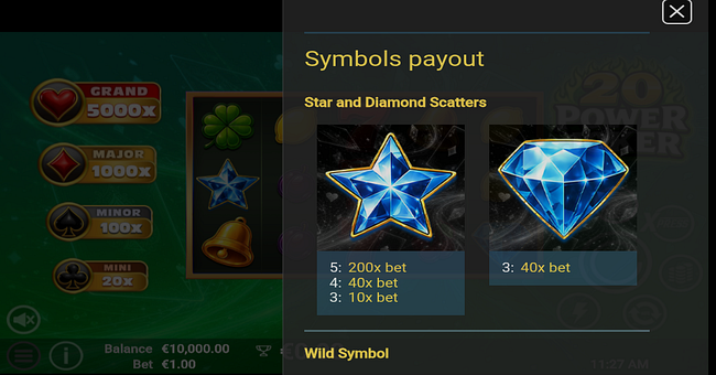 20 power joker paytable 1 paytable