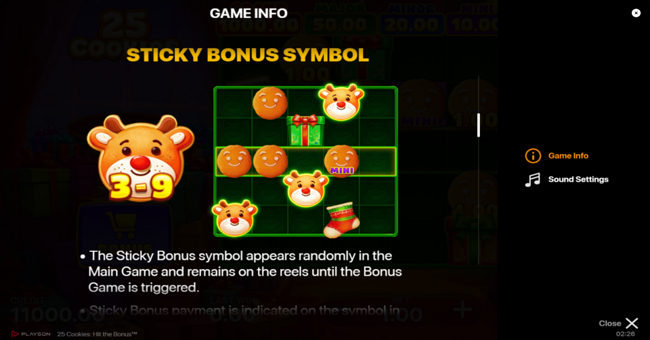 25 cookies hit the bonus paytable 3 paytable