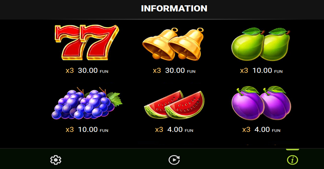 27 eternal hot buy bonus paytable 1 paytable