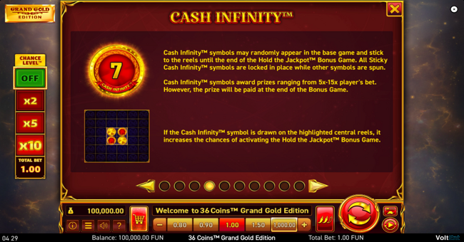 36 coins grand gold edition paytable 1 paytable