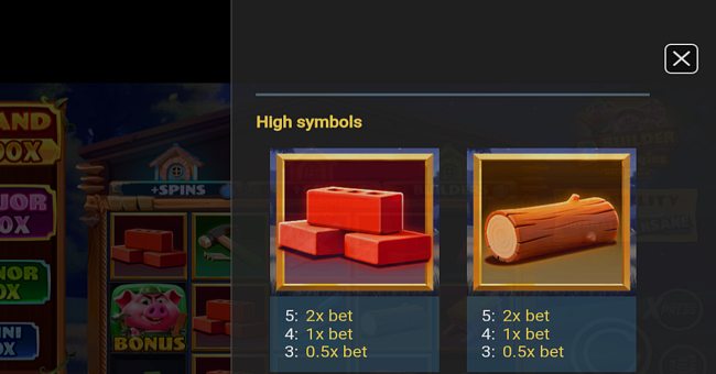 3 builder piggies paytable 1 paytable
