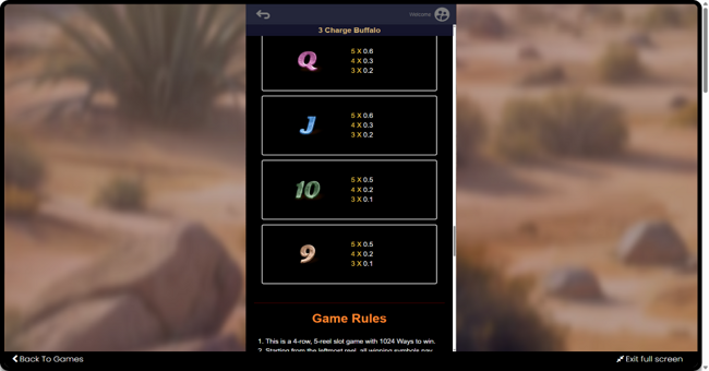 3 charge buffalo paytable 3 paytable