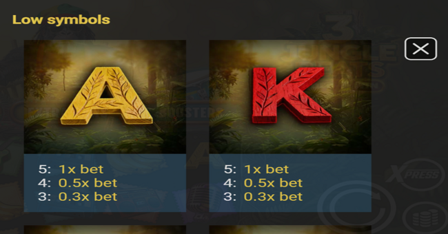 3 jungle beats hold n win paytable 4 paytable