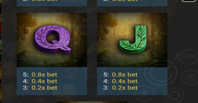 3 jungle beats hold n win paytable 5 paytable