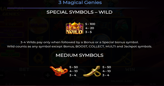 3 magical genies paytable 1 paytable