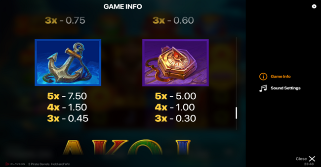 3 pirate barrels hold and win paytable 4 paytable