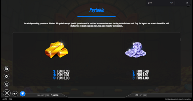 3 porky banks extra paytable 4 paytable