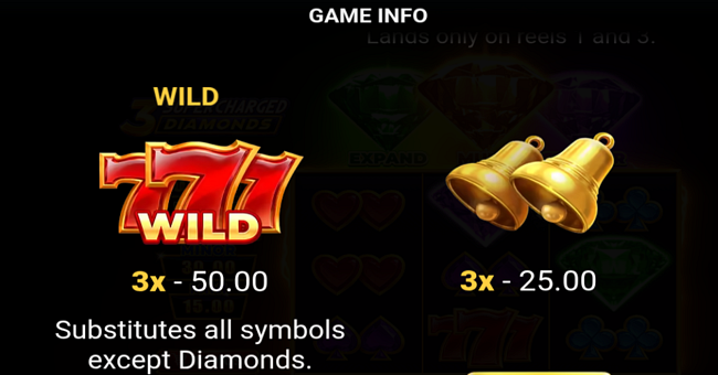 3 supercharged diamonds hold and win 3x3 paytable 1 paytable