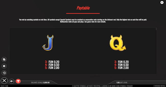 3 wicked devils paytable 6 paytable