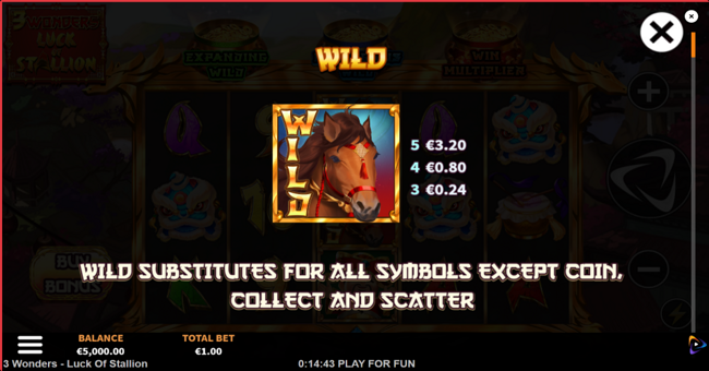 3 wonders luck of stallion paytable 1 paytable
