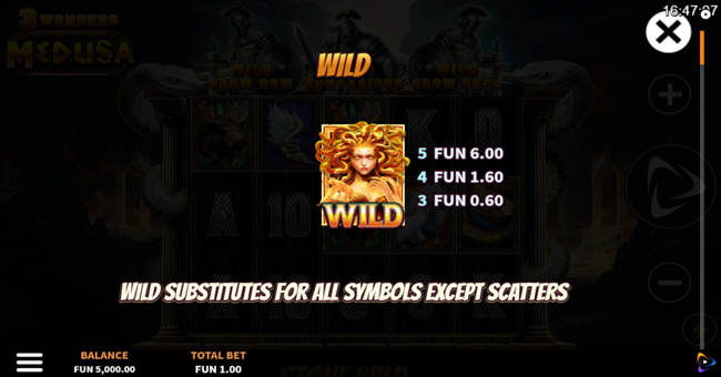 3 wonders medusa paytable 1 paytable