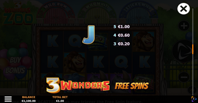 3 wonders zoo paytable 3 paytable