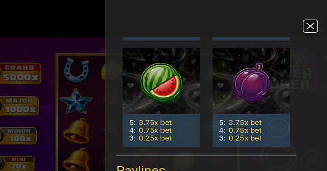 40 power joker paytable 6 paytable