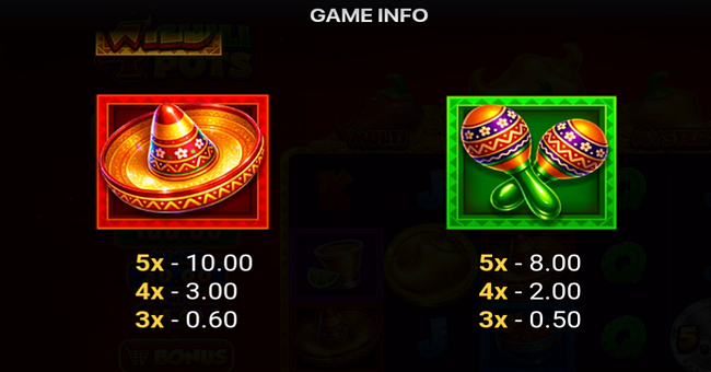 4 chili pots hold and win paytable 1 paytable