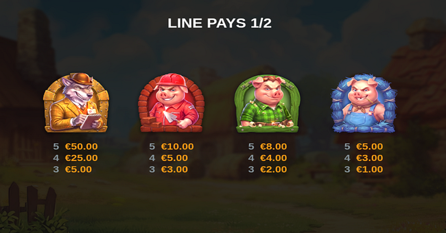 4 pot piggy snatch hold and win paytable 1 paytable