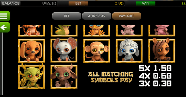 4 seasons 1 paytable