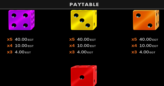 5 dazzling roll clover chance paytable 3 paytable