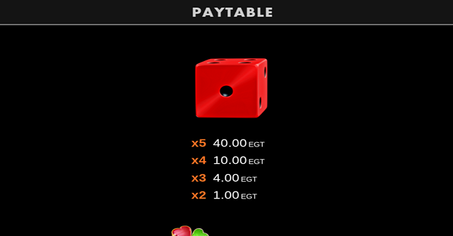 5 dazzling roll clover chance paytable 4 paytable
