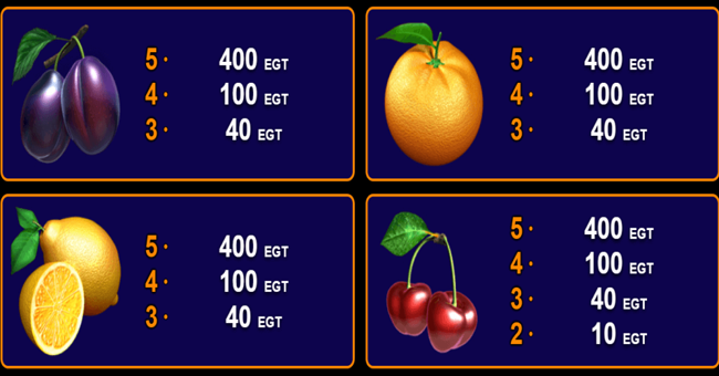 5 great star paytable2 paytable