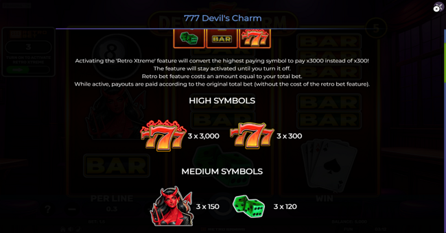 777 devils charm paytable 1 paytable