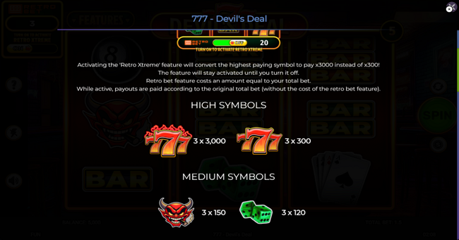 777 devils deal paytable 1 paytable