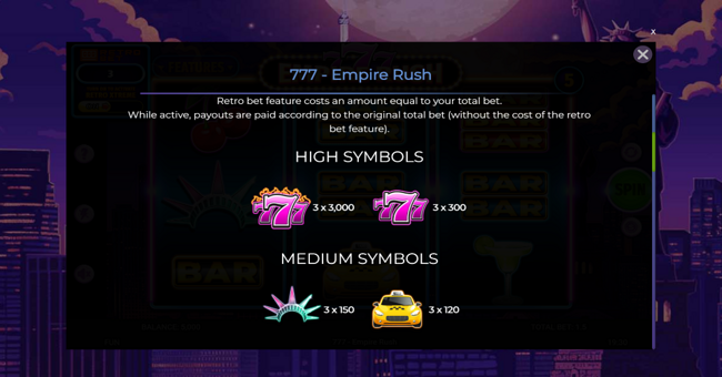 777 empire rush paytable 1 paytable
