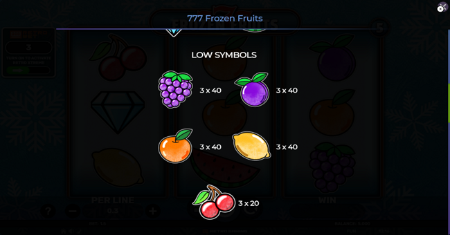777 frozen fruits paytable 2 paytable