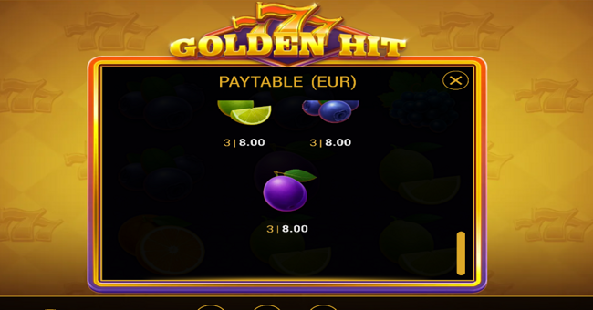 777 golden hit paytable 4 paytable