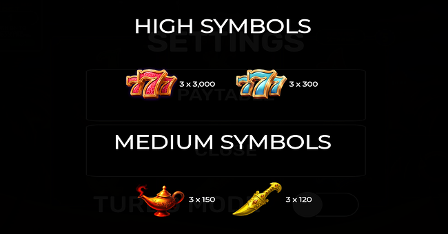 777 sands of magic paytable 1 paytable