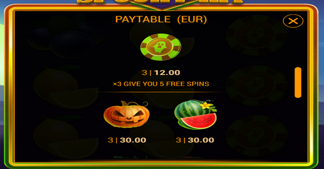 777 spooky hit paytable 2 paytable