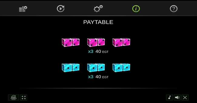 7 and crystals dice paytable 5 paytable
