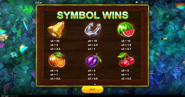 7s luck paytable paytable