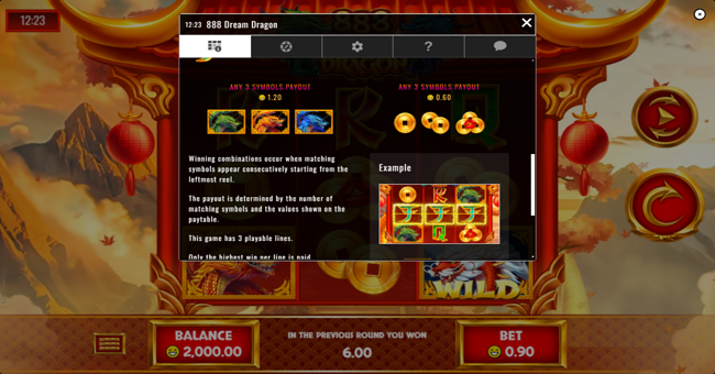 888 dream dragon paytable 2 paytable