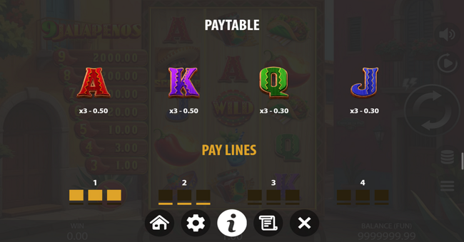 9 jalapenos paytable 2 paytable