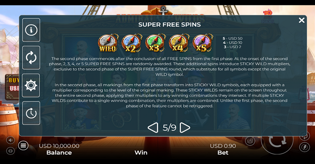 admiral wilds paytable 3 paytable