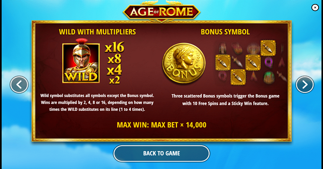 age of rome paytable 2 paytable