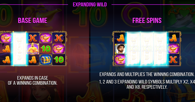 aladdin and the magic carpet paytable 2 paytable