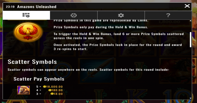 amazons unleashed paytable 1 paytable