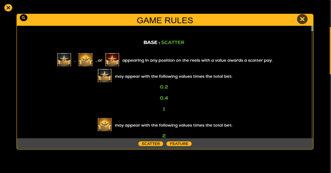 american glory paytable 1 paytable