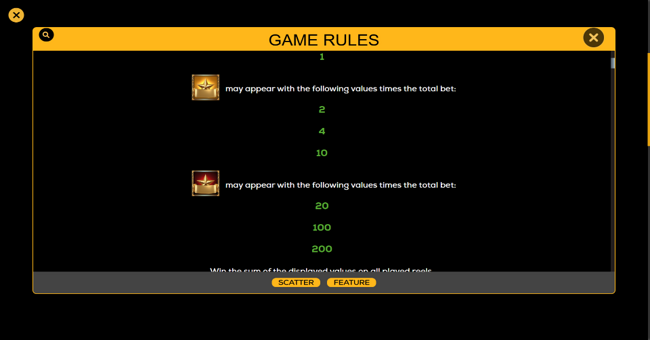 american glory paytable 2 paytable