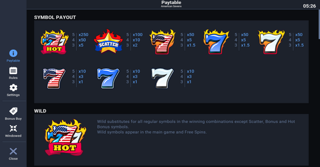 american sevens paytable paytable