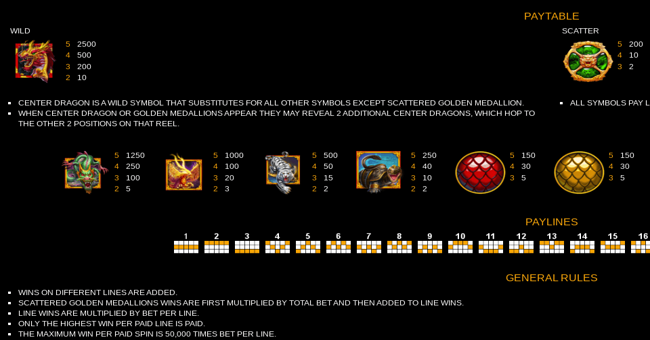 ancient gods paytable 1 paytable