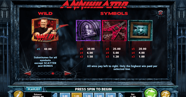 annihilator 3 paytable