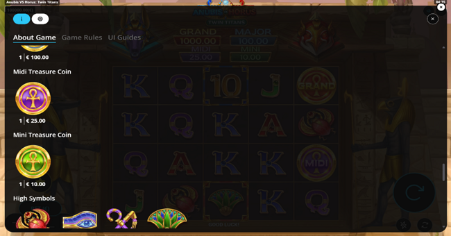 anubis vs horus twin titans paytable 2 paytable